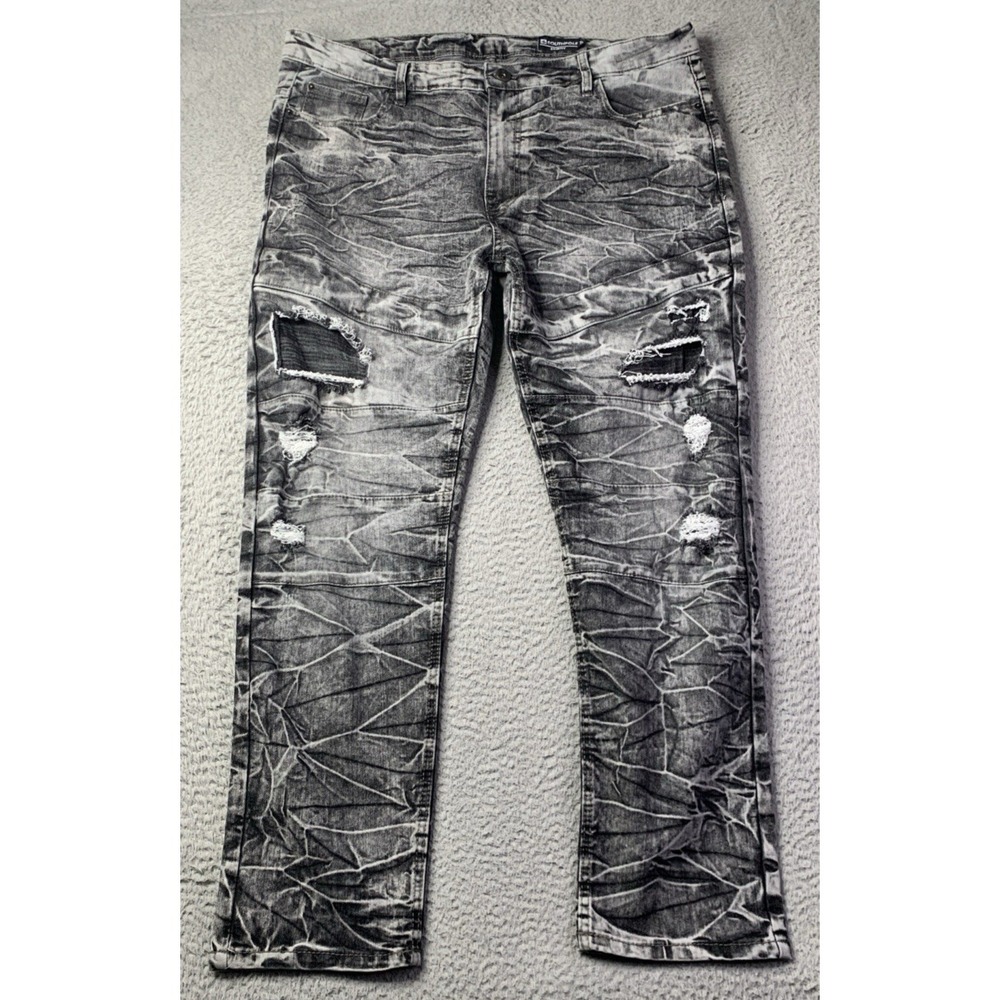 Southpole Jeans Mens Size 42X30 (41X28) Skinny Acid Wash Distressed Streetwear